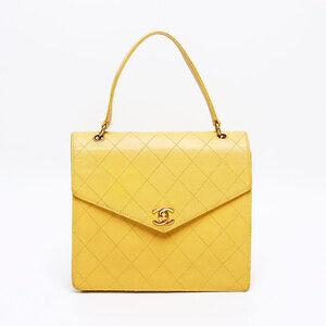 CHANEL Caviar Skin Wild Stitch Handbag, Yellow, 1999-2000, WS13170